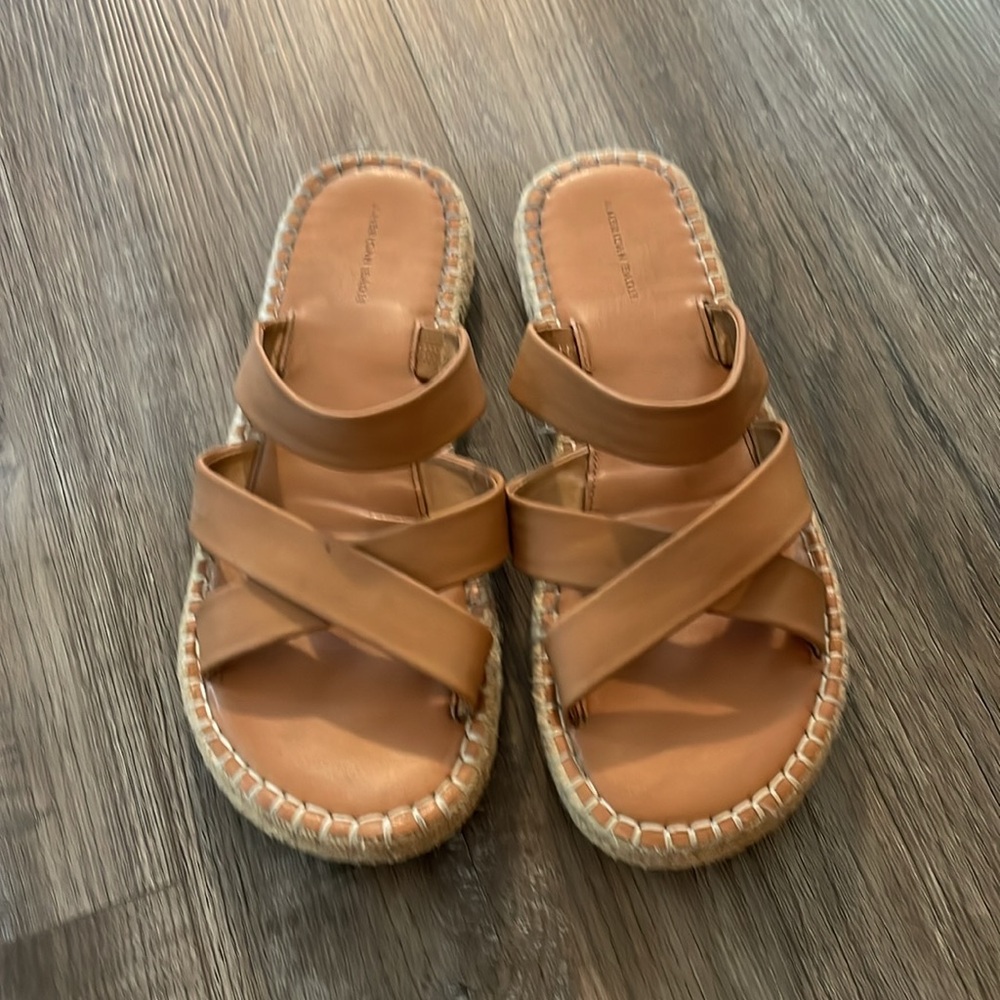 A4- American Eagle tan strappy sandal size 10